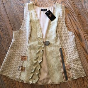 LEE ANDERSEN mixed media vest/NWT/M